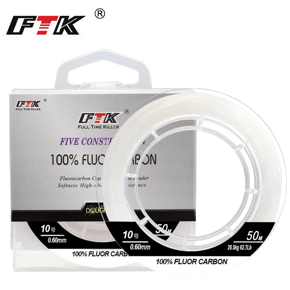 Fluorocarbon Line - 100% Koolstofvezel Vislijn 50M 0.14MM-0.60MM Zinkende