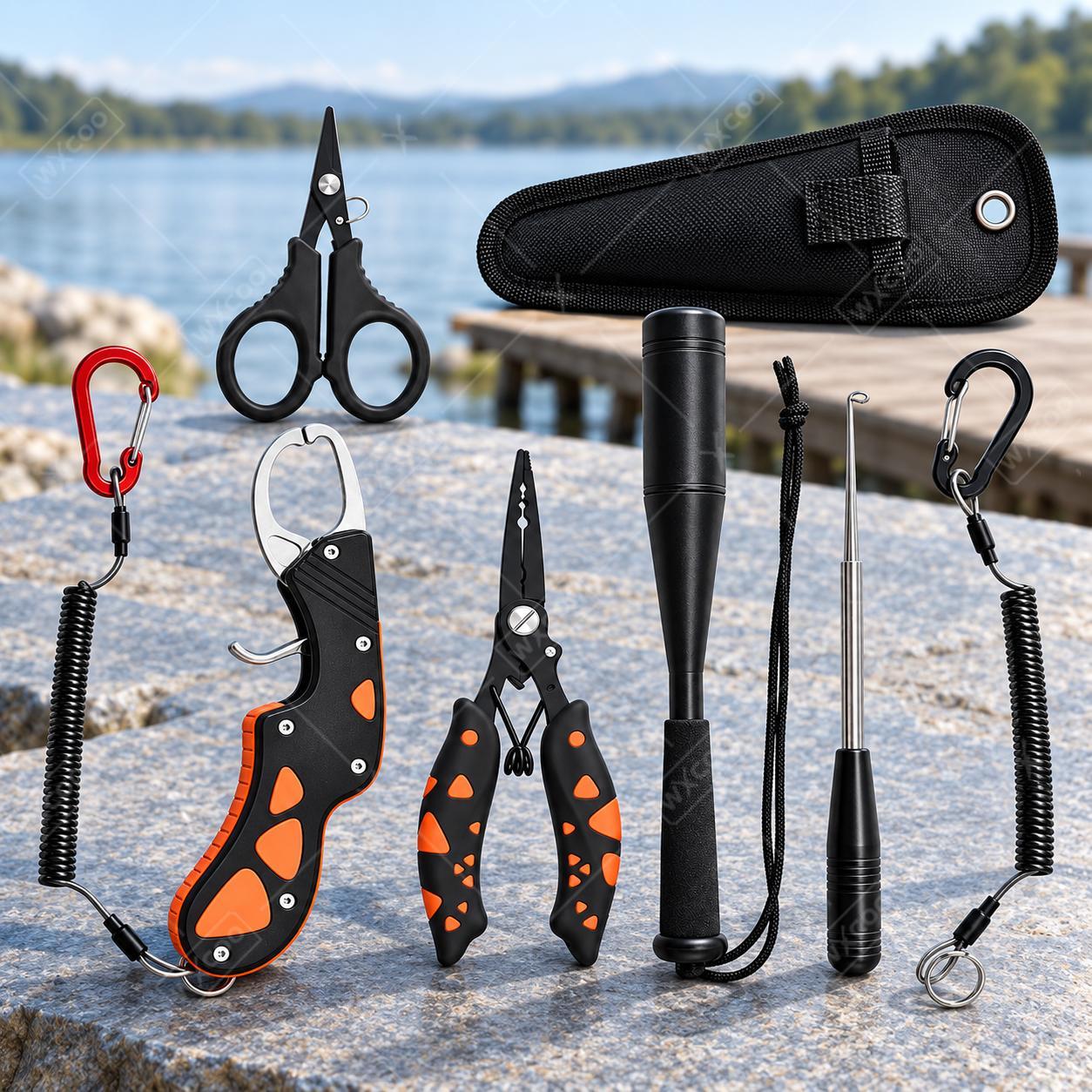 Saltwater Line - Robuuste roestvrijstalen zoutwatervistang 17cm haakverwijderaar lijnsnijder